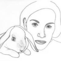 Zelfportret met konijn